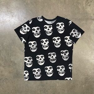 Misfits All Over Print AOP Skulls Graphic Punk Band Tshirt